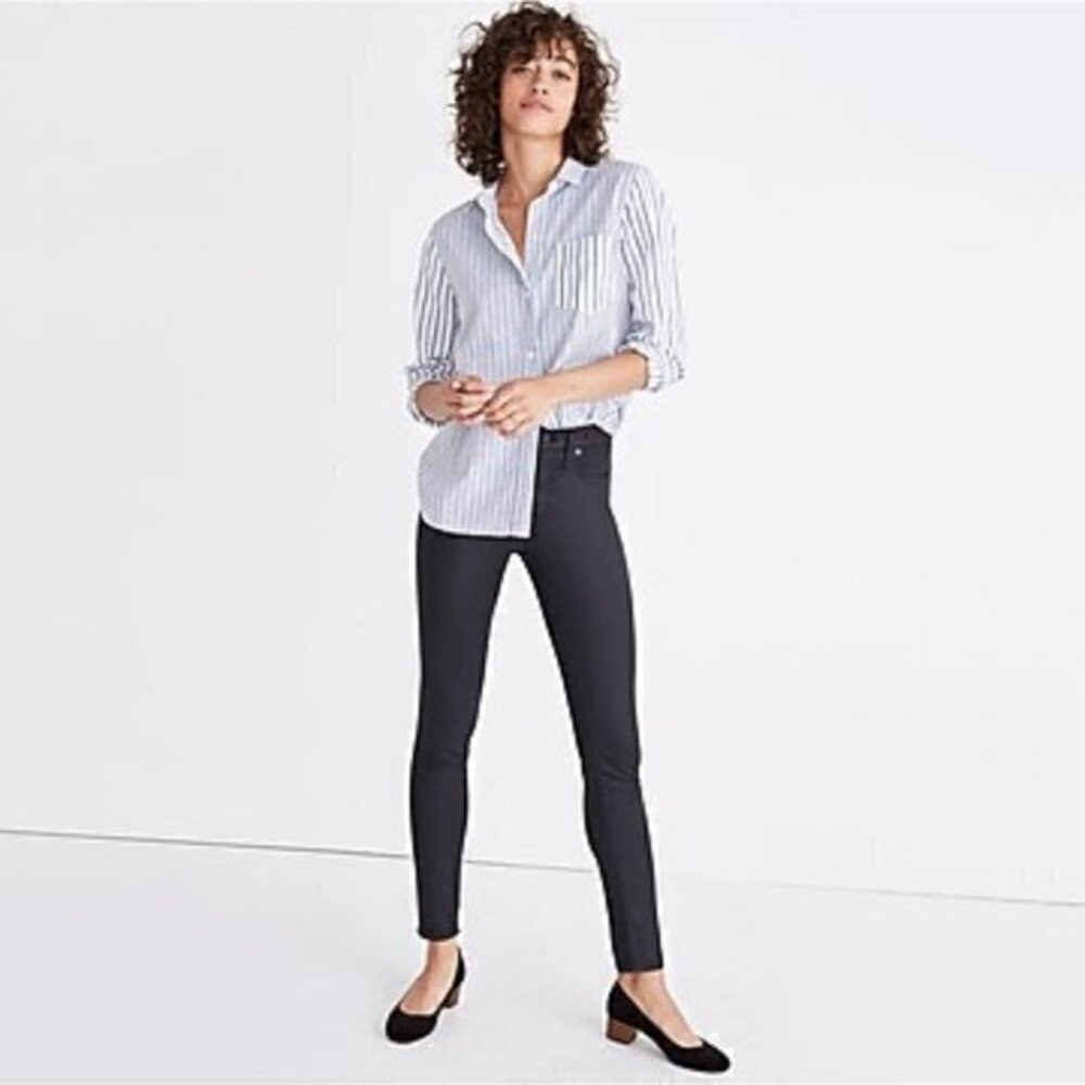Madewell 9" High Riser Skinny Skinny Jeans Coated Edition 26 Black/Gray